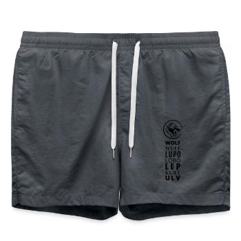 GOWILD Wolf Design en 7 langues - Short de bain - charbon - Devant - AI Model Male 185 light (185cm)