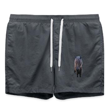 Pferde T-shirt Geschenk Reiter  - Badeshorts - Anthrazit - Vorne - AI Model Male 185 light (185cm)