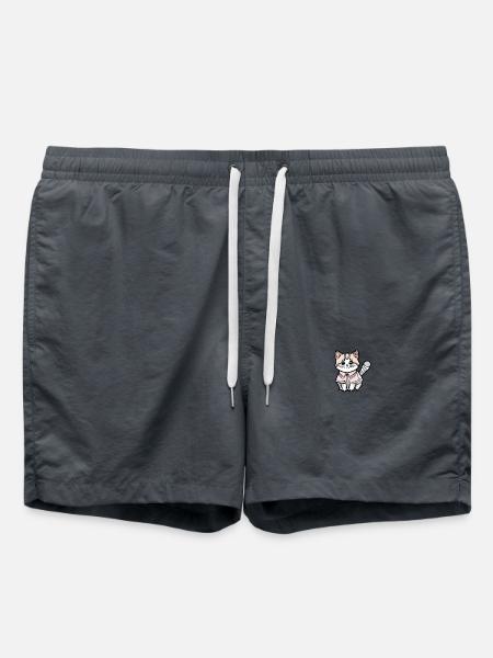 Katze mit Pulli - Badeshorts - Anthrazit