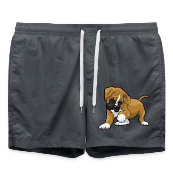 Boxer Dog - Swim Trunks - anthracite - Front - AI Model Male 185 light (185cm)