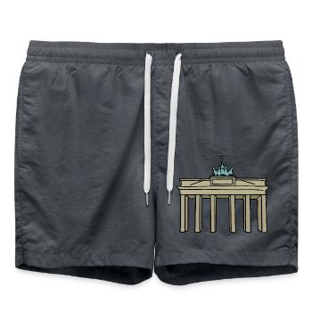 Porte de Brandebourg BERLIN c - Short de bain - charbon - Devant - AI Model Male 185 light (185cm)