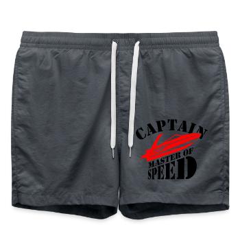 Boat Captain Hobby Gift Skipper - Swim Trunks - anthracite - Front - AI Model Male 185 light (185cm)