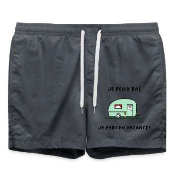 JE PEUX PAS. VACANCES. VIVE LES VACANCES. VACANCES - Short de bain - charbon - Devant - AI Model Male 185 light (185cm)