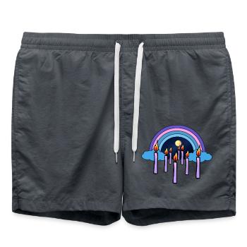 Candles Sky Beyond Rainbow Reincarnation - Swim Trunks - anthracite - Front - AI Model Male 185 light (185cm)