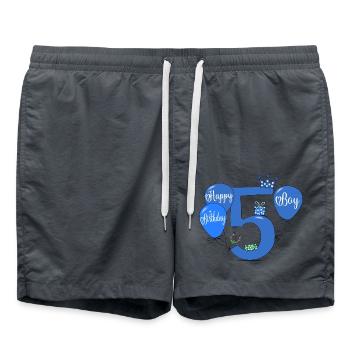5 Birthday Boy Balloon - Swim Trunks - anthracite - Front - AI Model Male 185 light (185cm)