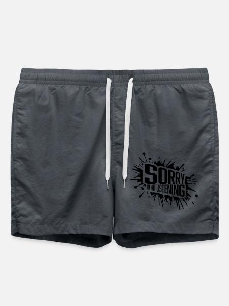 désolé de ne pas écouter - Short de bain - charbon