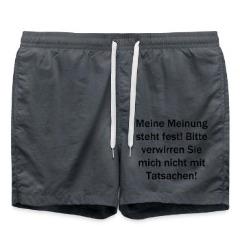 Meine Meinung steht fest! - Badeshorts - Anthrazit - Vorne - AI Model Male 185 light (185cm)