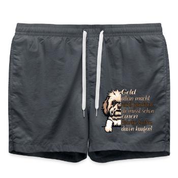 Geld allein macht nicht glücklich Bolonka Zwetna - Badeshorts - Anthrazit - Vorne - AI Model Male 185 light (185cm)