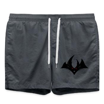 Abstrakter schwarzer Drachen Kopf mit roten Augen - Badeshorts - Anthrazit - Vorne - AI Model Male 185 light (185cm)