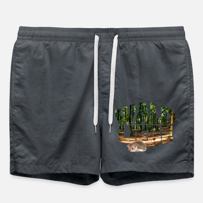 wald 20 waldliebe mit igel - Badeshorts - Anthrazit