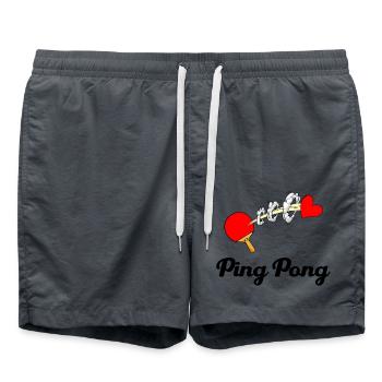 tischtennis tischtennisverein ping-pong-love - Badeshorts - Anthrazit - Vorne - AI Model Male 185 light (185cm)