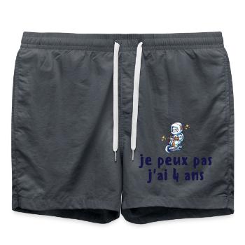 Ich kann nicht, ich bin 4 Jahre alt - Badeshorts - Anthrazit - Vorne - AI Model Male 185 light (185cm)
