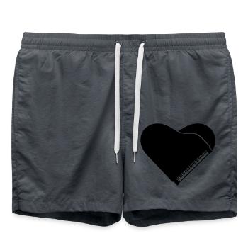 I Love Piano Piano Heart Music Instrument Love - Swim Trunks - anthracite - Front - AI Model Male 185 light (185cm)