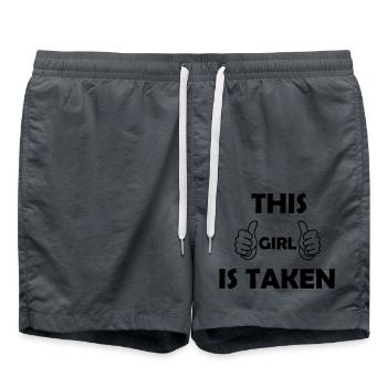 this girl is taken - Badeshorts - Anthrazit - Vorne - AI Model Male 185 light (185cm)