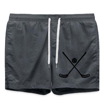 Floorball Ballsport Innebandy Unihockey - Badeshorts - Anthrazit - Vorne - AI Model Male 185 light (185cm)