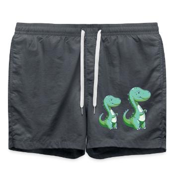 Dinosaur Family - Swim Trunks - anthracite - Front - AI Model Male 185 light (185cm)