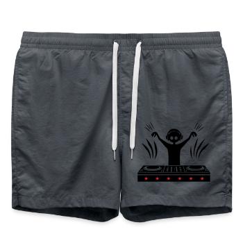 DJ Platines Disc Jockey - Short de bain - charbon - Devant - AI Model Male 185 light (185cm)