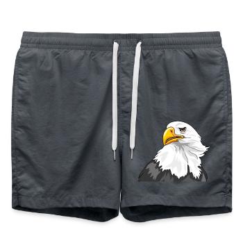 Portrait d’un aigle fier - Short de bain - charbon - Devant - AI Model Male 185 light (185cm)