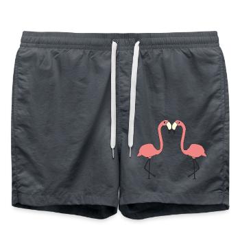 flamingo verliebt - Badeshorts - Anthrazit - Vorne - AI Model Male 185 light (185cm)
