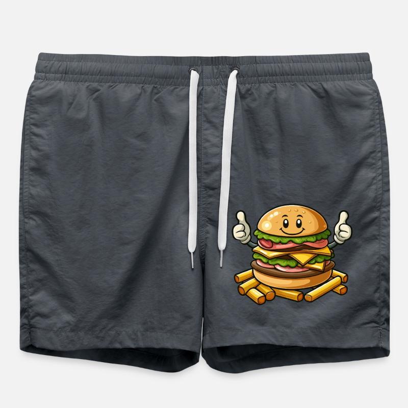 Hamburger avec frites - Short de bain - charbon