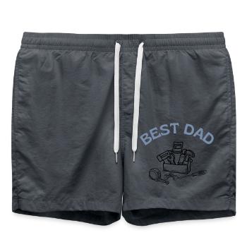 Best Dad - Swim Trunks - anthracite - Front - AI Model Male 185 light (185cm)