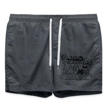 Party Crew Bier Urlaub - Badeshorts - Anthrazit - Vorne - AI Model Male 185 light (185cm)