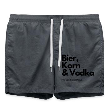 Bier, Korn & Vodka - Badeshorts - Anthrazit - Vorne - AI Model Male 185 light (185cm)