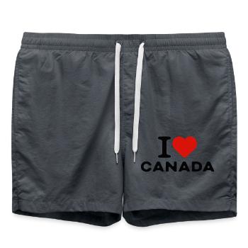 I love Canada Canada Heart Saying - Swim Trunks - anthracite - Front - AI Model Male 185 light (185cm)