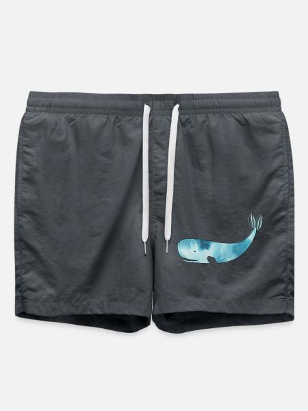 Watercolor Whale - Badeshorts - Anthrazit