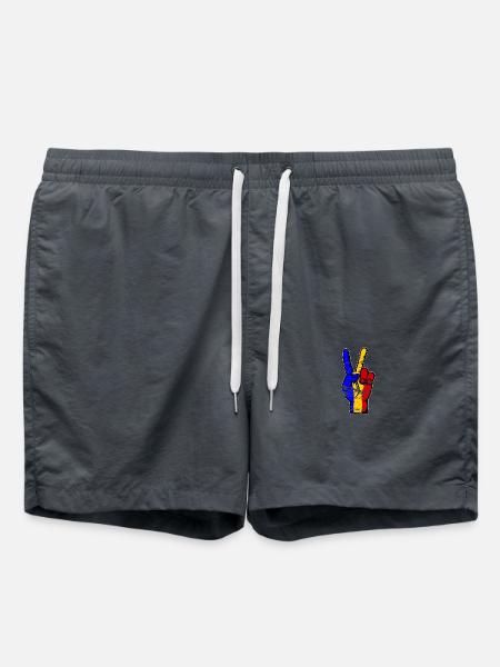 Rumänien Flagge Frieden Victory Symbol used - Badeshorts - Anthrazit