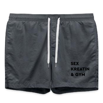 Sex, Drugs & Rock'n'Rol, Gym, Sport Sport Addict, - Badeshorts - Anthrazit - Vorne - AI Model Male 185 light (185cm)