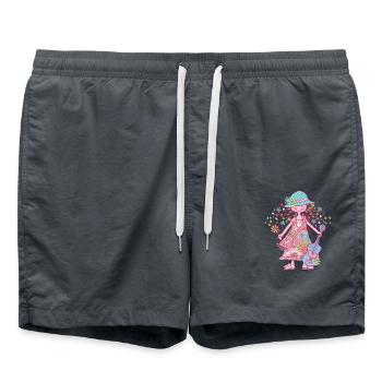 Hippie Girl - Swim Trunks - anthracite - Front - AI Model Male 185 light (185cm)