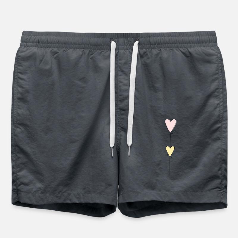 Heart Line Vertical - Swim Trunks - anthracite