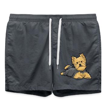 Yorkshire Terrier - Swim Trunks - anthracite - Front - AI Model Male 185 light (185cm)