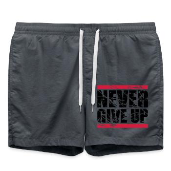 risse kratzer rot balken never give up niemals auf - Badeshorts - Anthrazit - Vorne - AI Model Male 185 light (185cm)