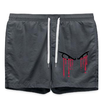 gouttes de sang 2 yeux graffiti pleurer des larmes - Short de bain - charbon - Devant - AI Model Male 185 light (185cm)