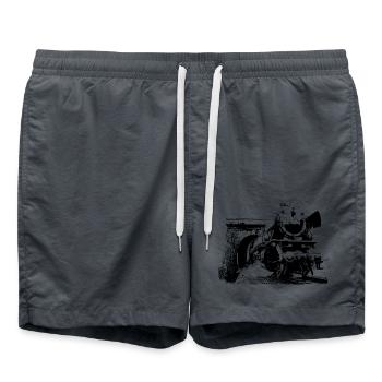 Dampflokomotive - Badeshorts - Anthrazit - Vorne - AI Model Male 185 light (185cm)