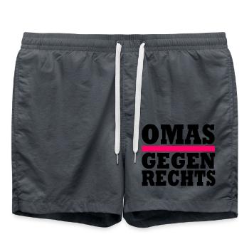Omas Gegen Rechts - Badeshorts - Anthrazit - Vorne - AI Model Male 185 light (185cm)