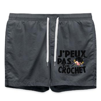 Je Peux Pas J'ai Crochet Cadeau Couture - Short de bain - charbon - Devant - AI Model Male 185 light (185cm)