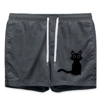 Mignon chat noir - Short de bain - charbon - Devant - AI Model Male 185 light (185cm)