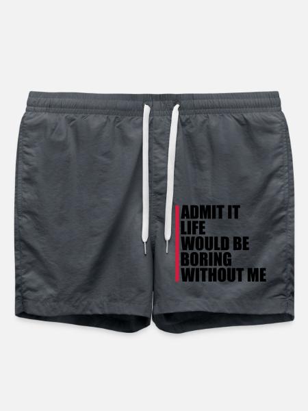 boring life without me - Swim Trunks - anthracite