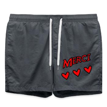 THANK YOU. THANKS. THANK YOU. ANNIVERSARY. BIRTH. - Swim Trunks - anthracite - Front - AI Model Male 185 light (185cm)