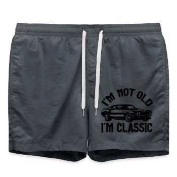 I'm Not Old I'm Classic Vintage Car Birthday Gift - Swim Trunks - anthracite - Front - AI Model Male 185 light (185cm)
