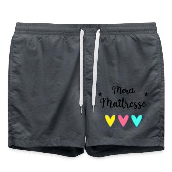 MERCI. MERCI MAÎTRESSE. CADEAU MAÎTRESSE. VACANCES - Short de bain - charbon - Devant - AI Model Male 185 light (185cm)