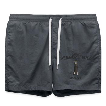 Leuchtturm Juist, Memmertfeuer, Nordsee - Badeshorts - Anthrazit - Vorne - AI Model Male 185 light (185cm)