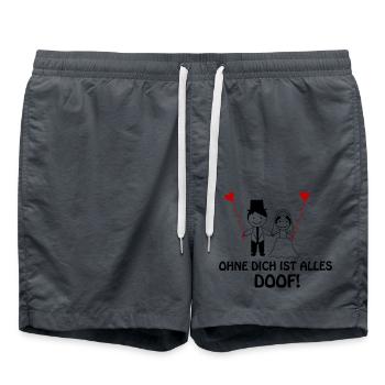 ohne dich ist alles doof 1 - Badeshorts - Anthrazit - Vorne - AI Model Male 185 light (185cm)