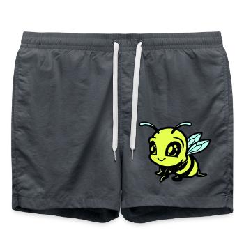 Bee Bumblebee Comic - Swim Trunks - anthracite - Front - AI Model Male 185 light (185cm)