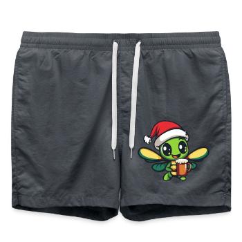 Libellule Bière Noël - Short de bain - charbon - Devant - AI Model Male 185 light (185cm)