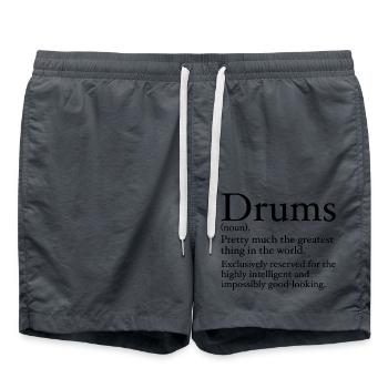 Funny Drummer Definition - Swim Trunks - anthracite - Front - AI Model Male 185 light (185cm)