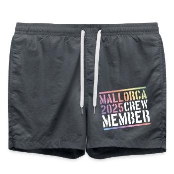 Mallorca 2025 Crew Colorful - Swim Trunks - anthracite - Front - AI Model Male 185 light (185cm)